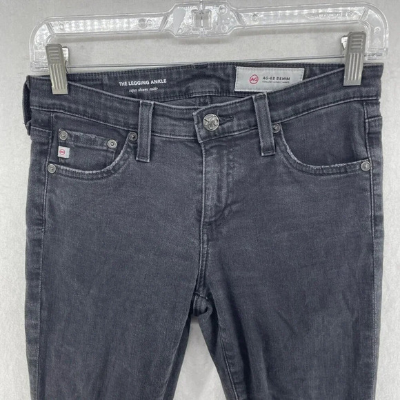 Adriano Goldschmied Jeans Women's Sz 28 Black Legging Super Skinny Ankle Stretch - Picture 6 of 10